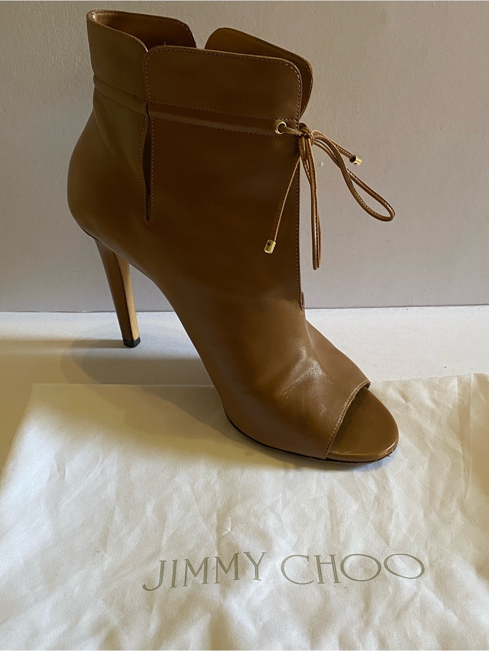 🛍️JIMMY CHOO Authentic Memphis 100 Soft Leather Ankle Bootie – Canyon (Size 38)